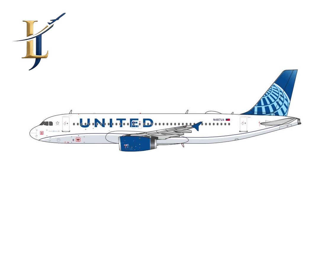 (Retailer Exclusive) United Airlines Airbus A320 N487UA Scale 1:400