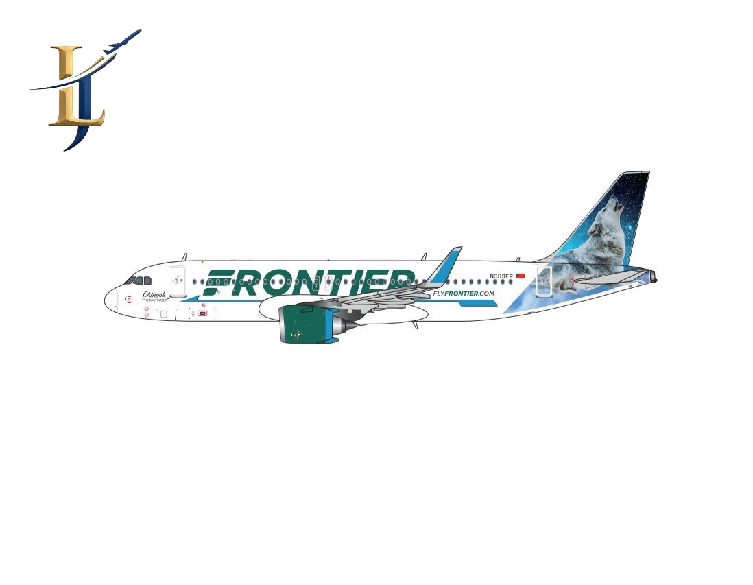 (Retailer Exclusive) Frontier Airlines Airbus A320 N369FR Scale 1:400
