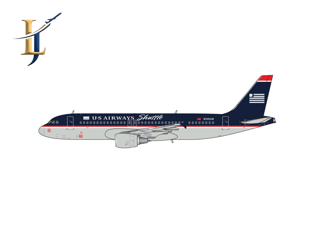 US Airways (Shuttle) Airbus A320 N105UW Scale 1:400