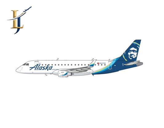 (Retailer Exclusive) Alaska Airlines Embraer ERJ175 N627QX Scale 1:400